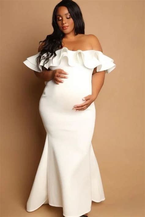 Designarche White Bodycon Maternity Wear Gown Best For The Maternity