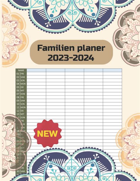 Familien Planer Familien Timer Mit Spalten Kalender F R