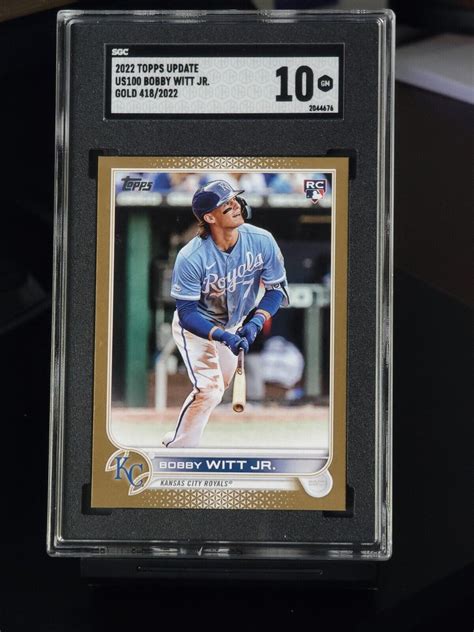 2022 Topps Update Gold 2022 Bobby Witt Jr Rookie Rc Us100 Sgc 10