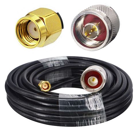 YOTENKO N Male Connector To RP SMA Male Antenna Pigtail Cable RG58 5M