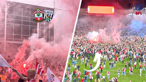 Flares Pitch Invasion And Scenes As Saints Go To Wembley Southampton