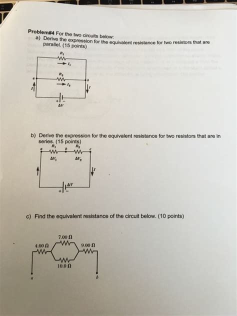 Solved For The Two Circuits Below Derive The Expression Chegg