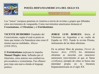 Literatura Hispanoamericana Del Siglo Xx Ppt