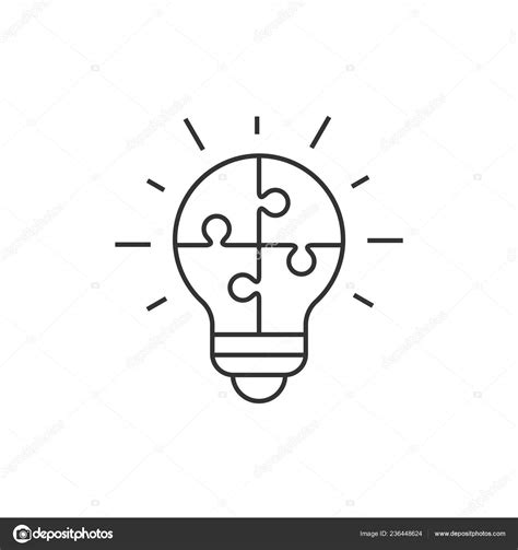 Light Bulb Puzzle Icon Stock Vector Image By Pixelalex 236448624