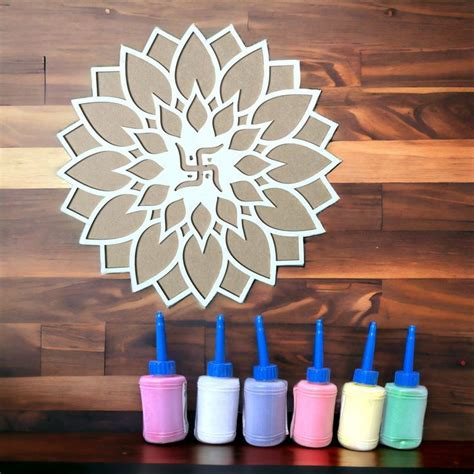 Buy 12 Inch Diy Mdf Reusable Rangoli Mat Rangoli Kit Rangoli