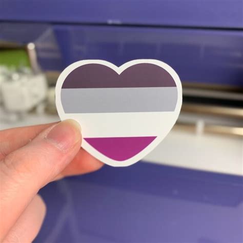 Lgbtqia Asexual Pride Flag Heart Sticker Laptop Sticker Etsy