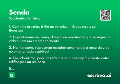 O Que Significa Senda - Senda - Significado e Sinônimo - escreva.ai