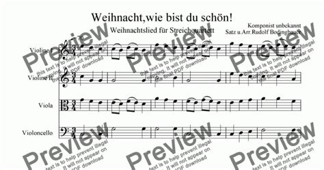 Weihnacht wie bist du schön Streichquartett Sheet Music PDF file