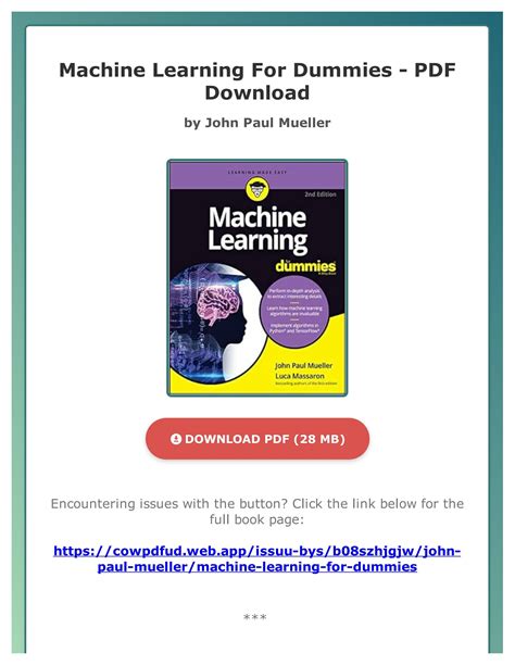 Pdf Machine Learning For Dummies By John Paul Mueller By