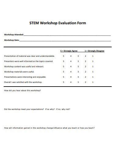 11 Workshop Evaluation Form Templates Pdf Doc