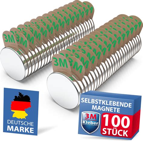 Magnetastico 10 Stück Selbstklebende Magnete Neodym Klebemagnet N52