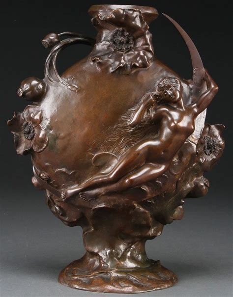 JULES JOUANT French Art Nouveau Vase With Nude Amidst