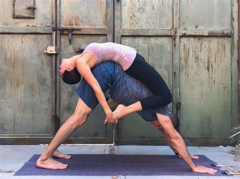 And Control While Flowing Into The Couples Yoga Poses Partner Yoga Poses Couples Yoga