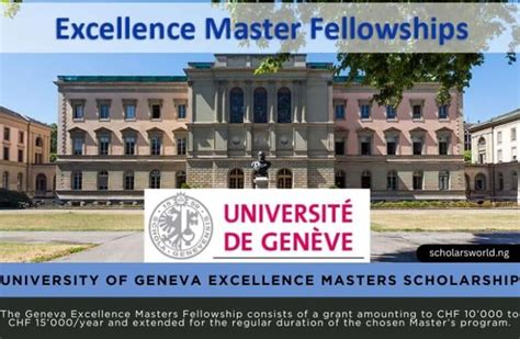 2025 University Of Geneva Excellence Masters Scholarship In Switzerland