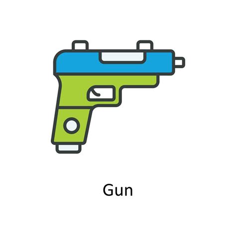 Pistola Vector Llenar Contorno Iconos Sencillo Valores Ilustraci N