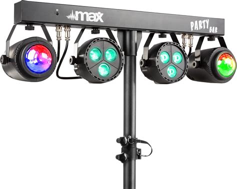 Max Partybar Luces Discoteca Con Tripode Foco Led Rgb Focos Led