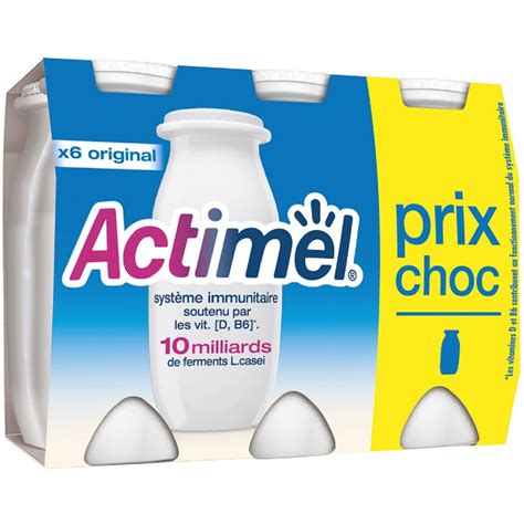 ACTIMEL Yaourt à boire nature 6x100g pas cher Auchan fr