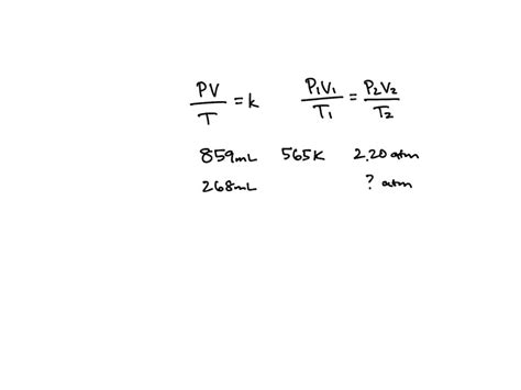 Solved Sample Of Gas Initially Has Volume Of Ml At K