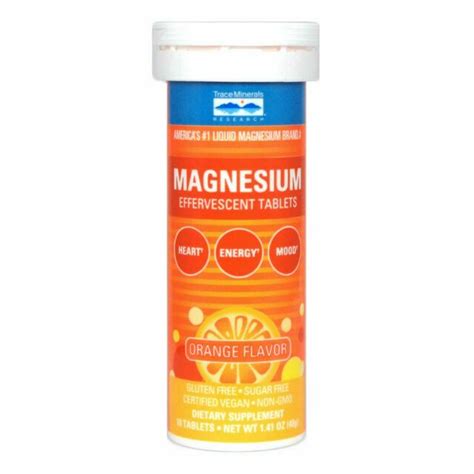 Trace Minerals Research Magnesium Effervescent Tablets Orange