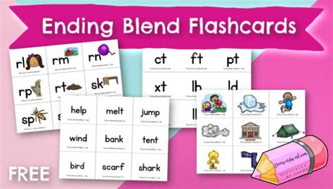 Ending Blend Flashcards - Free Word Work