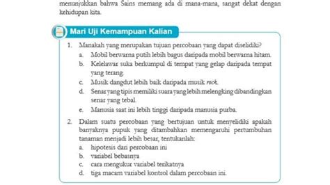 Kunci Jawaban Ipa Kelas 7 Halaman 10 11 Kurikulum Merdeka Tentang Uji