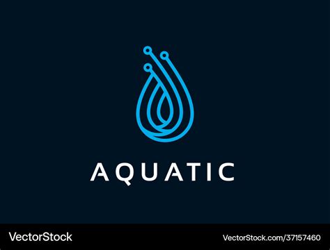 Aquatic logo template design emblem Royalty Free Vector