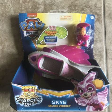 Paw Patrol Mighty Pups Charged Up Skye Deluxe Vehicle Nib Lights Box Is Damaged 4545652910