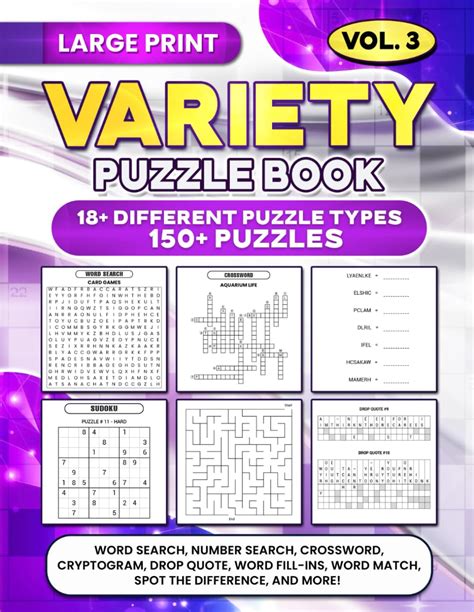 Variety Puzzle Book Vol Large Print Different Puzzle Types