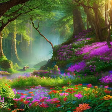 Magical Fairyland A Magical And Enchanting Background Featuring A