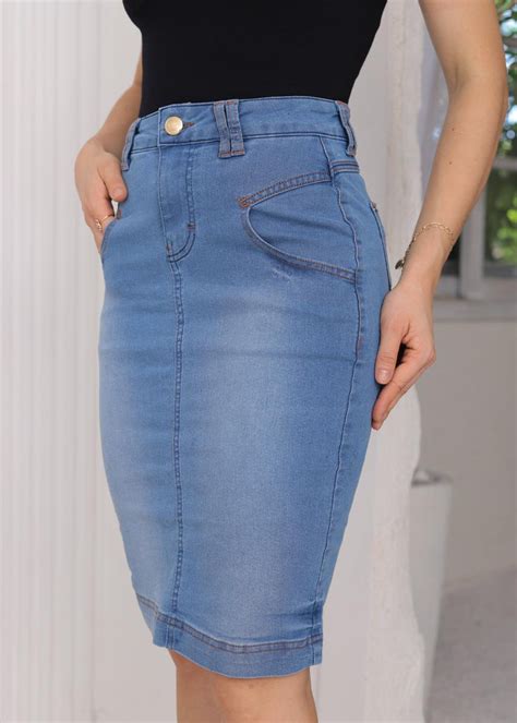 Saia Jeans Secret Ria Mix Nativa Bendinelli