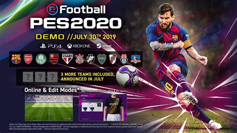 Efootball Pes Ter Demo Em De Julho Cinco Times