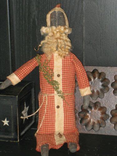 Primitive Folk Art Santa Doll Handcrafted Christmas Antique Price