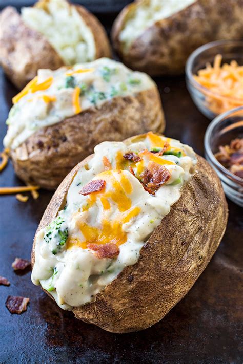 Creamy Chicken and Broccoli Stuffed Baked Potato