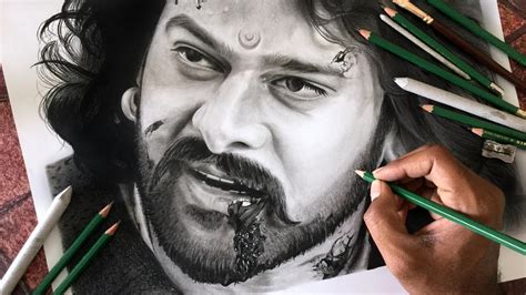 Drawing Baahubali Prabhas Realistic Sketch Youtube