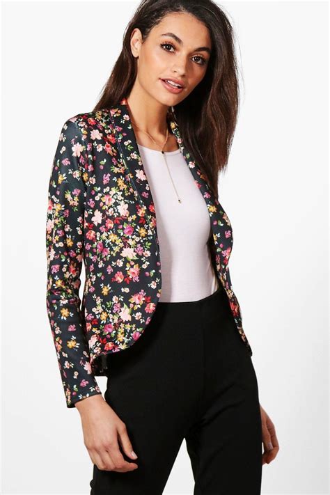 Womens Lauren Floral Blazer Boohoo Uk Floral Blazer Blazer Fashion