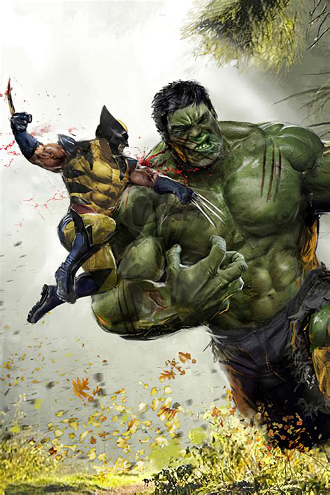 Hulk Vs Wolverine Wallpapers Illustrazioni Marvel Arte Marvel Supereroi