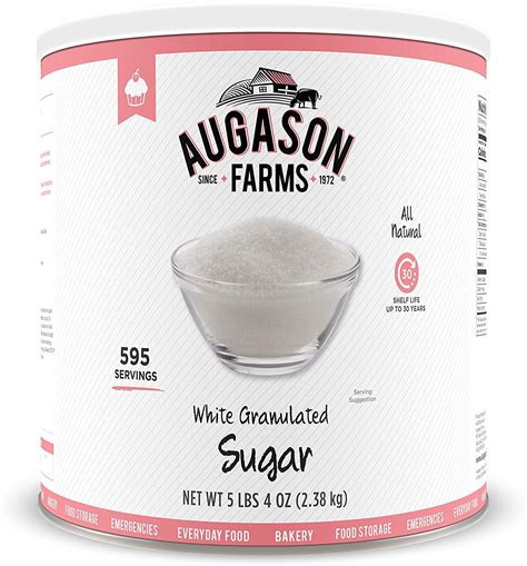 Augason Farms White Granulated Sugar 5 Lbs 4 Oz No 10 Can Walmart