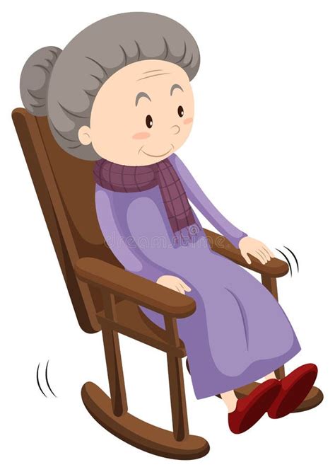 Old Lady On Rocking Chair Stock Vector Illustration Of Resting 63434335