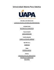 Tarea Matem Tica Financiera Uapa Pdf Universidad Abierta Para