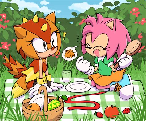 Amy Rose And Trip The Sungazer Sonic And 1 More Drawn By Leaf Storm