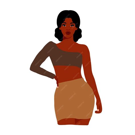 Premium Vector Beautiful Black Woman In Elegant Art Style Vector