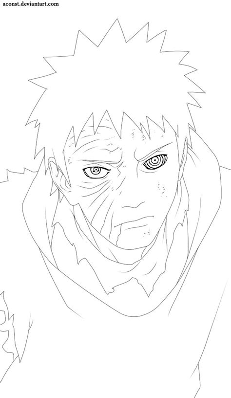 Tobi Lineart By Aconst Naruto Uzumaki Art Manga Coloring Book