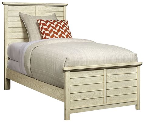 Driftwood Park Vanilla Oak Twin Panel Bed From Stone And Leigh