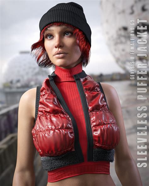 Sleeveless Puffer Jacket Genesis 8 8 1f And G9 Daz 3d