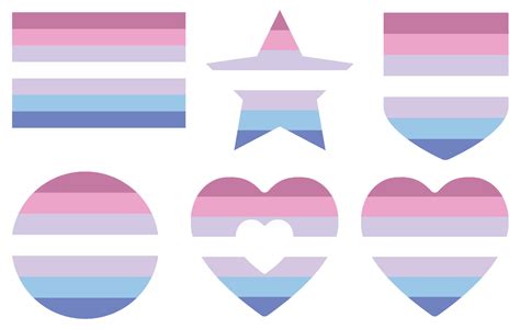 Bigender Pride Flag in shape set. Presence of who identify as both male and female 25863366 ...