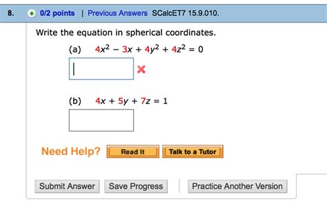 Solved Write The Equation In Spherical Coordinates 4x2