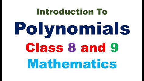 Introduction To Polynomials Class 8 Maths Class 9 Maths Youtube