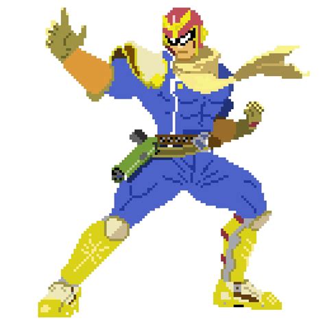 Cc My First Attempt At Pixel Art Fan Art Of Captain Falcon Based Off