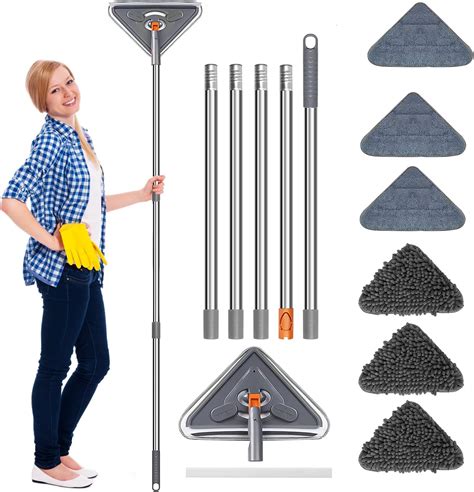 Amazon Wall Mop With Long Handle Replacement Pad Triangle Dust Mop