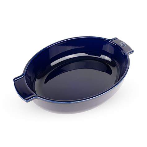 Ceramic Oval Baker 31cm Blue Appolia Peugeot Saveurs